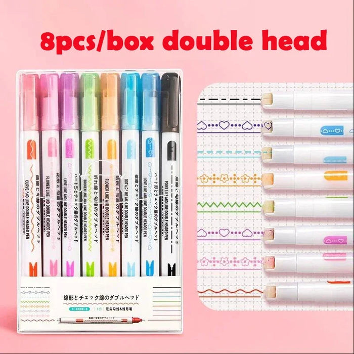 6pcs Curve Liner Marker Pens