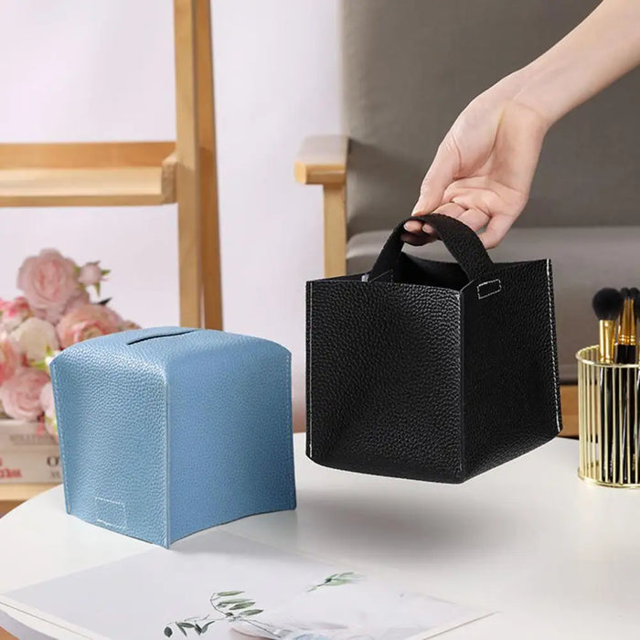 Foldable PU Leather Tissue Box