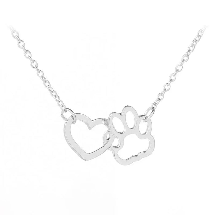 Hollow Pet Paw Footprint Necklace