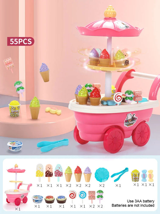 Simulation Cart Kitchen Toy Set