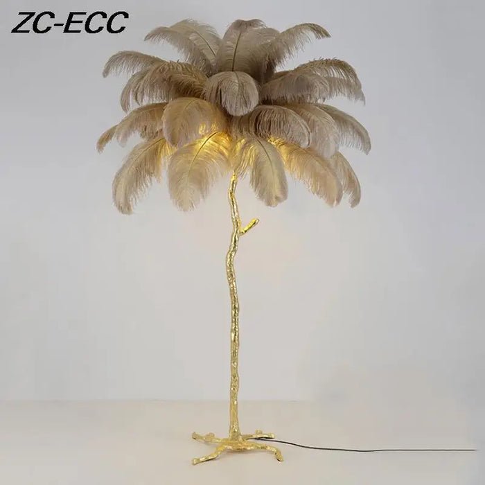 Modern Luxury Ostrich Feather LED Floor Lamp