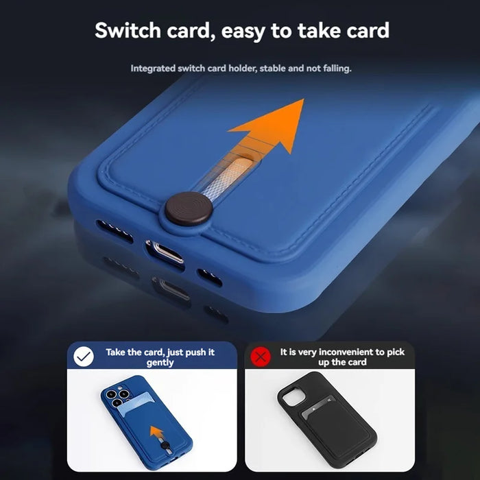 Soft Silicone Card Slot Case for iPhone